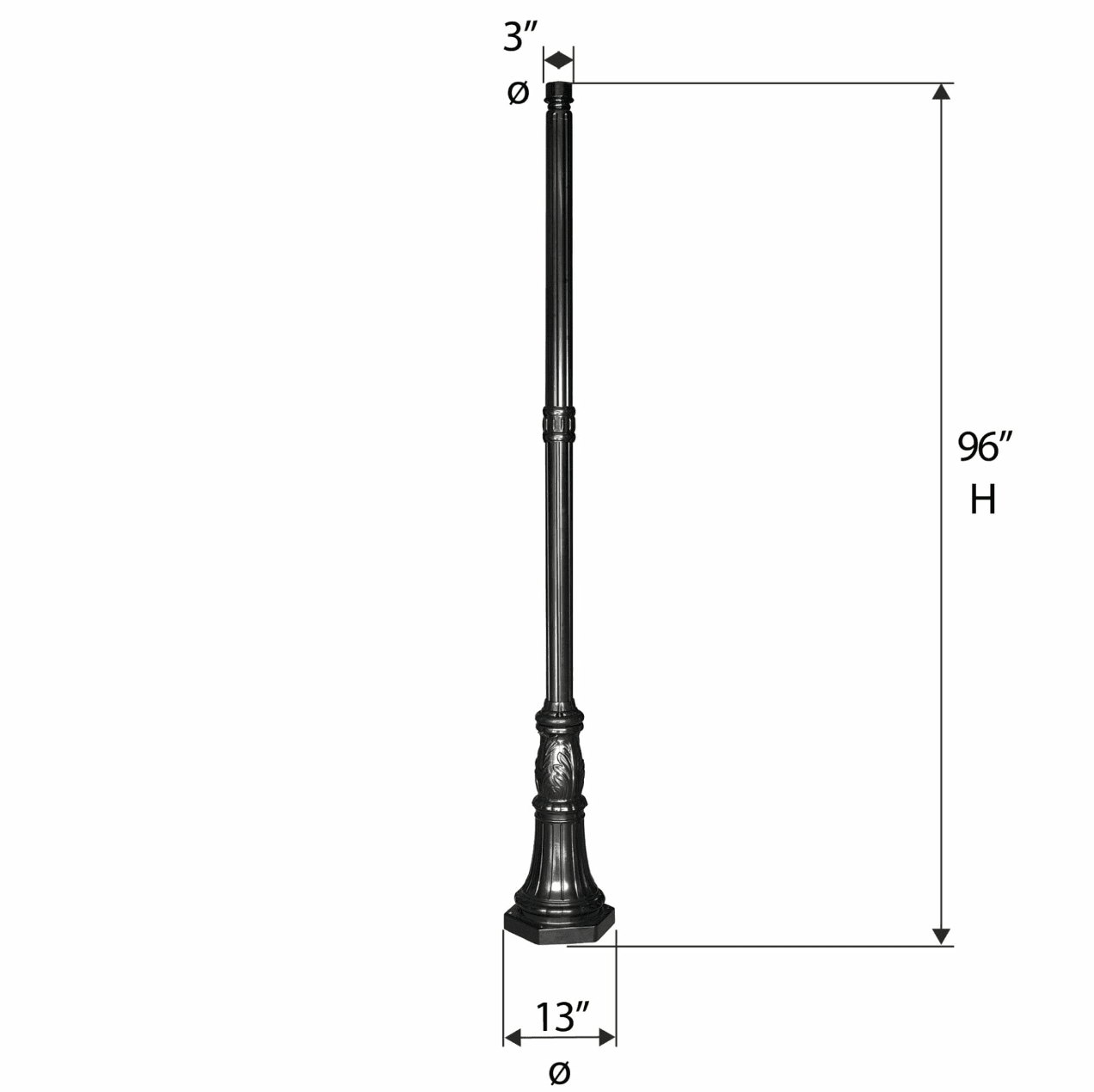 8 ft Solar Lamp Post Pole