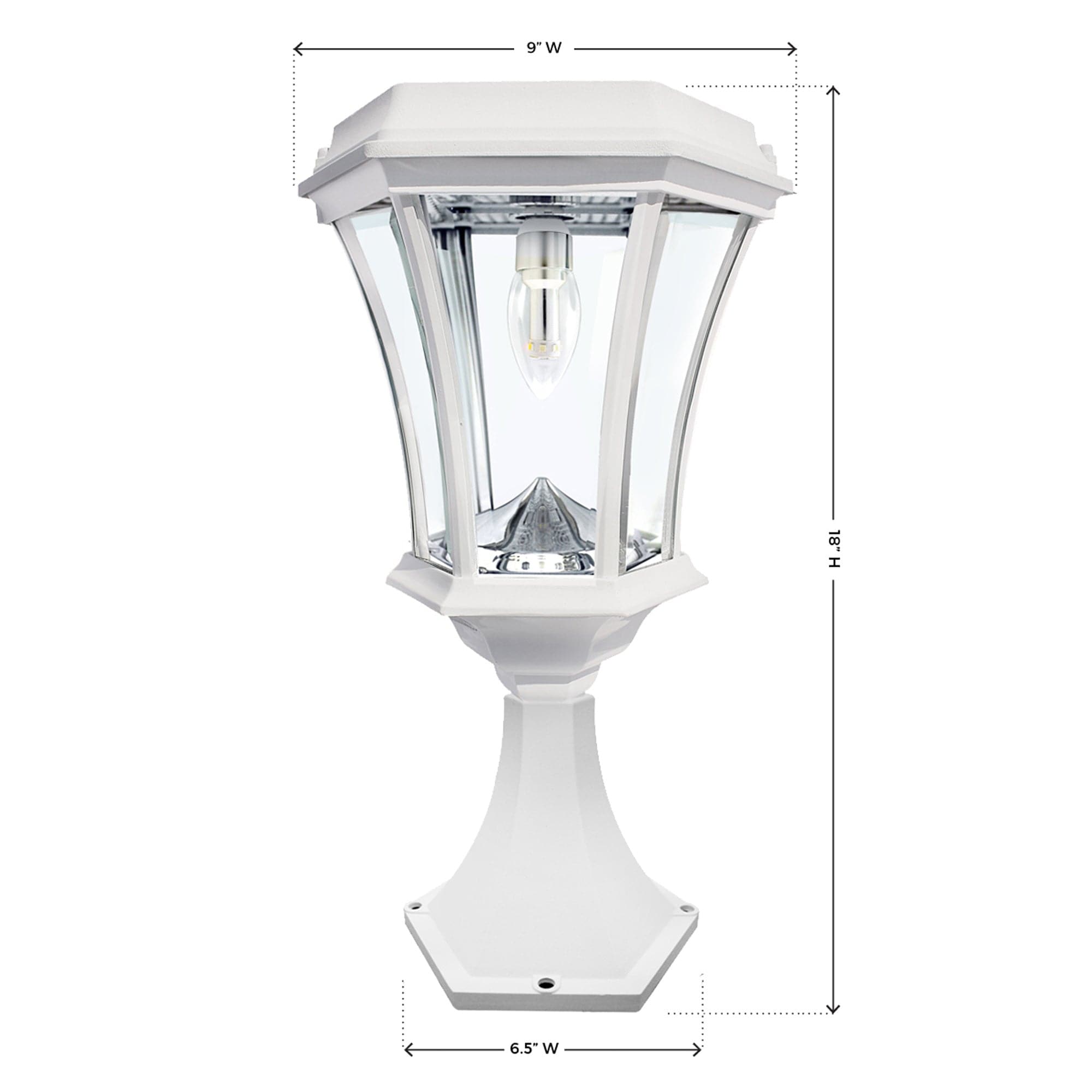 White Victorian Bulb Solar Lamp