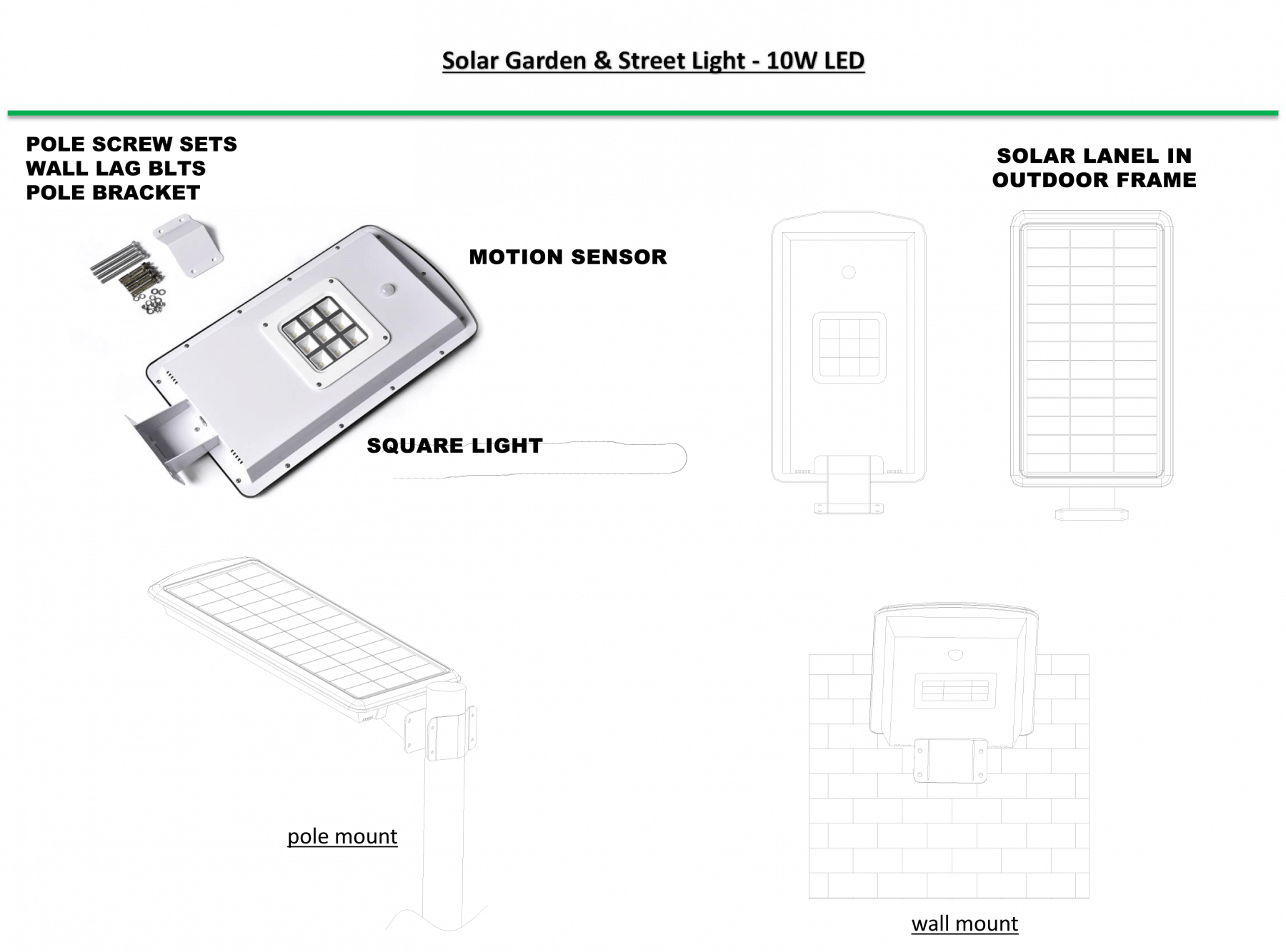 Outdoor Solar Store | 10 Watt Solar Street Light