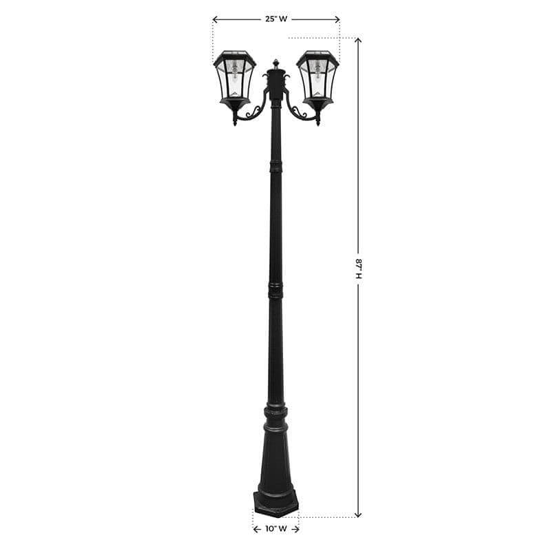 Outdoor Solar Store | Victorian Bulb Solar Lamp Post - Double