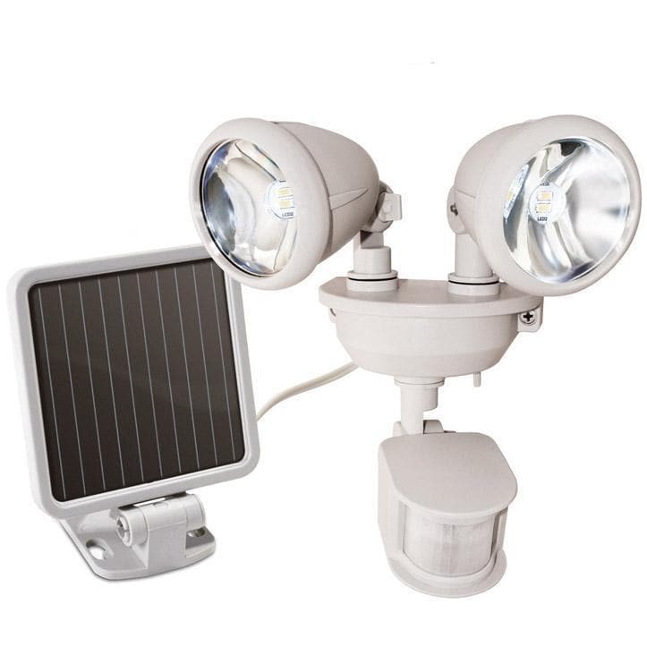 Dual Head Solar Security Light with Motion Sensor | White or Black