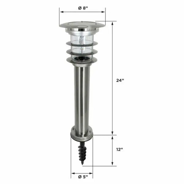 Premium Stainless Steel Solar Pathway Bollard Light | Dusk to Dawn