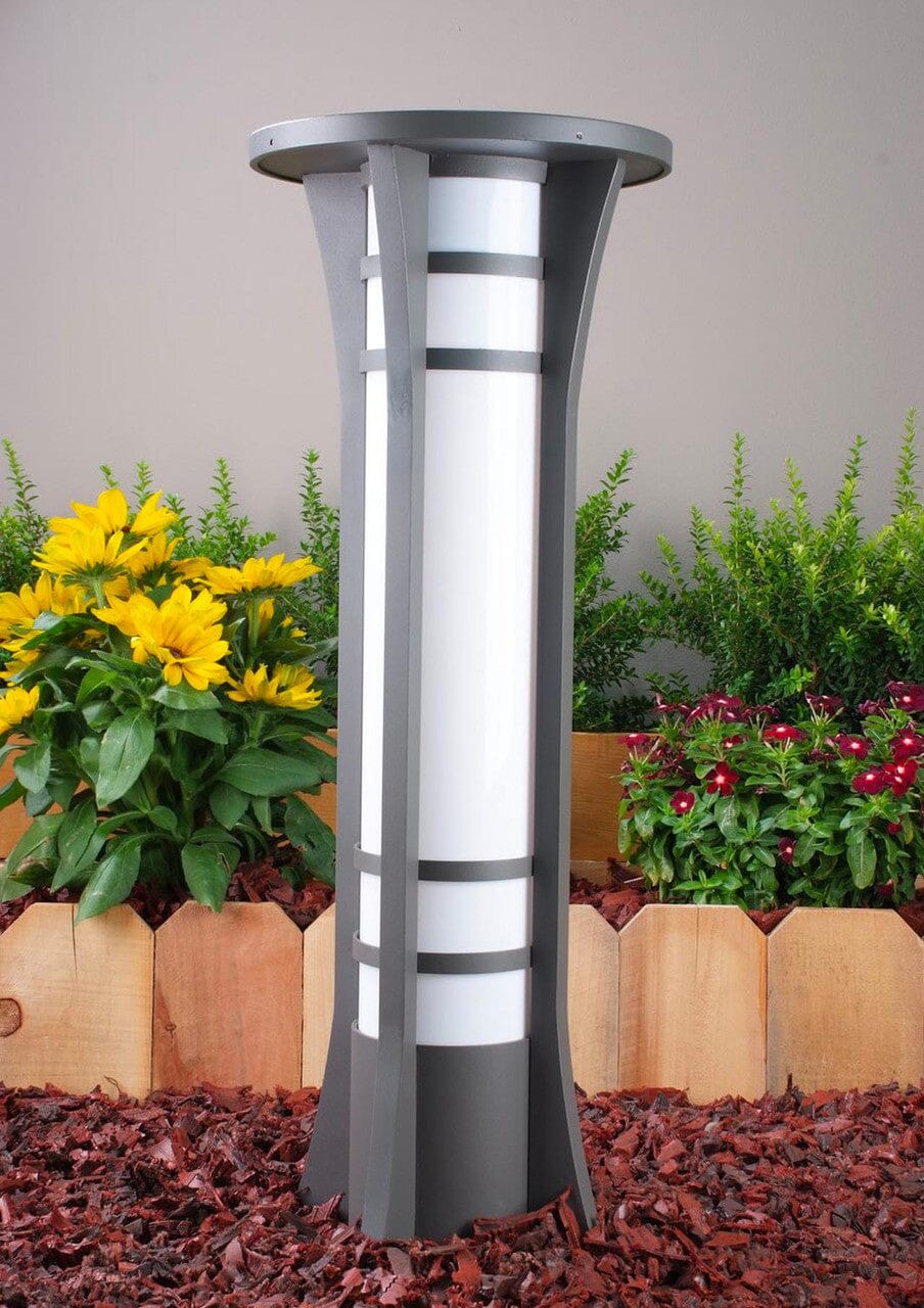 Column Solar Bollard Light - Warm and Bright White Options with Remote