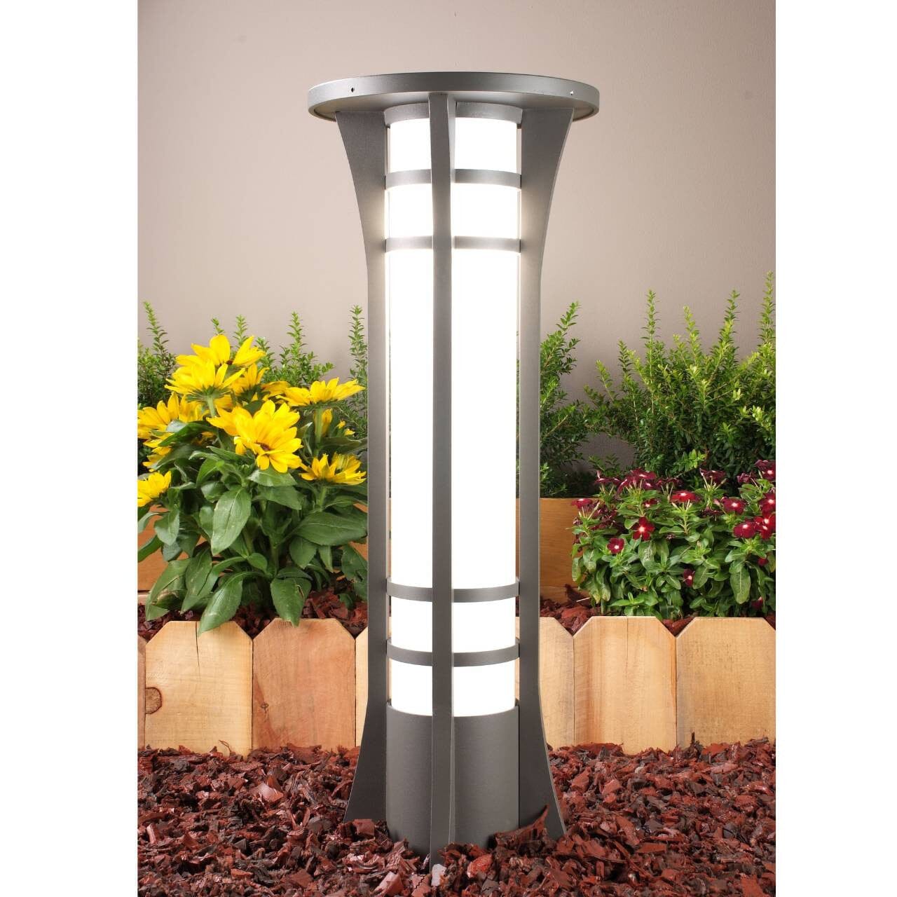 Column Solar Bollard Light - Warm and Bright White Options with Remote