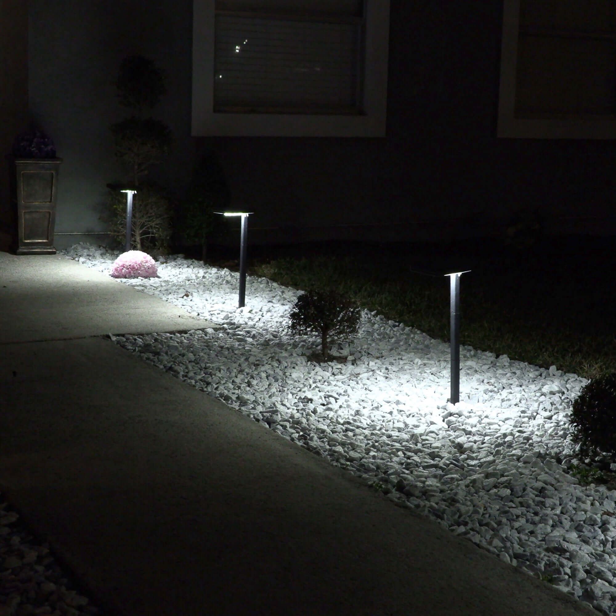 Contemporary Solar Pathway Light | Black or Bronze | Bright & Warm White Switch