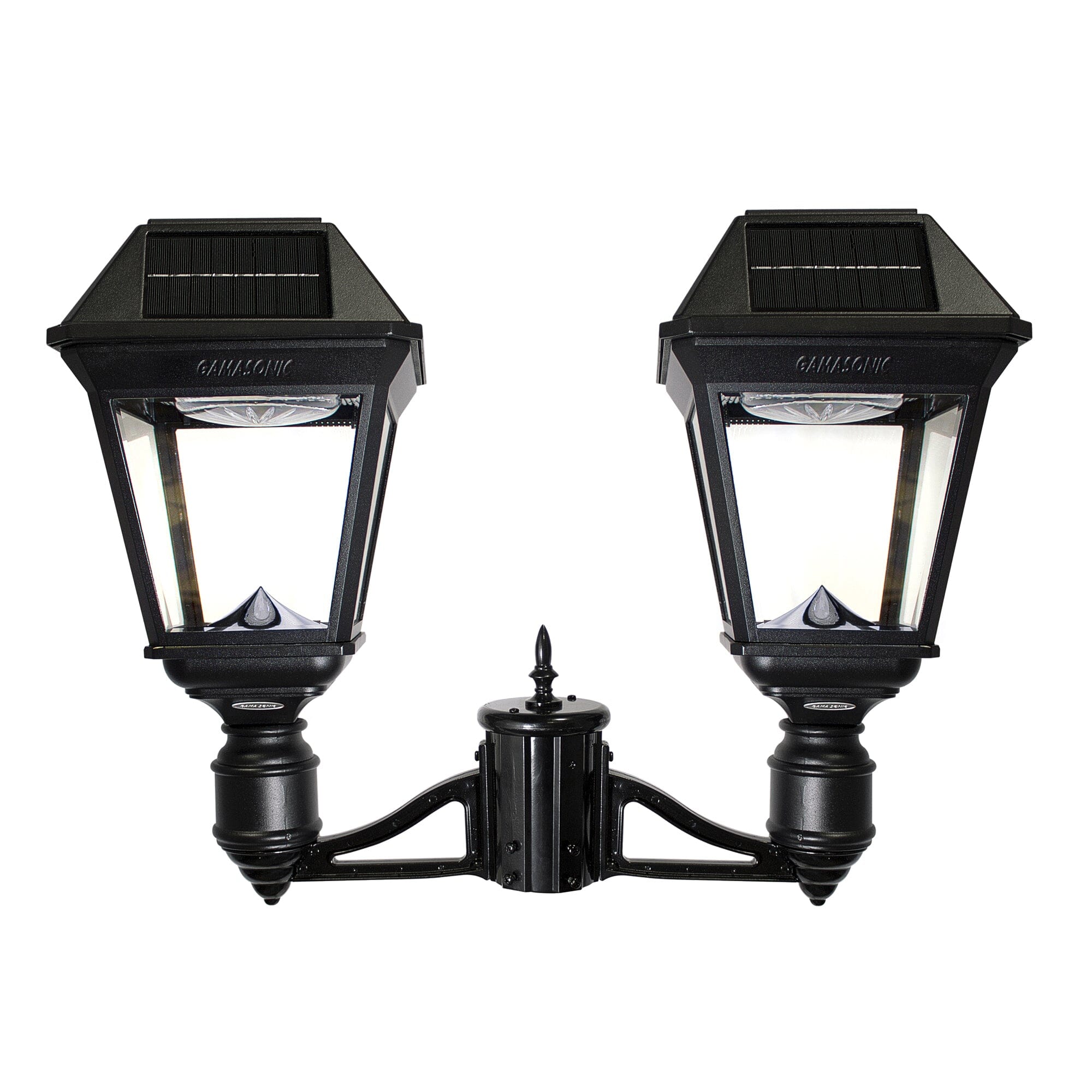 Solar Imperial III Double Lamp Post | Bright & Warm White