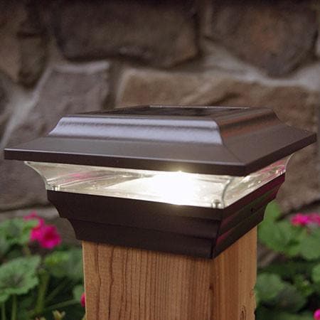 Solar post cap lights 4x4 bronze on sale