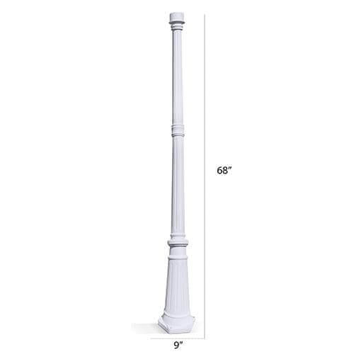 Outdoor Solar Store | White 68" Solar Lamp Post Pole