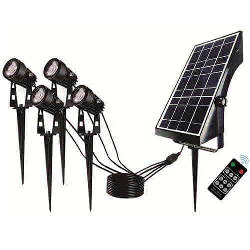 Outdoor Solar Store | Quadruple Warm White Solar Spot Light