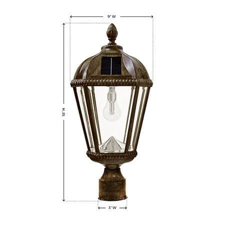 Outdoor Solar Store | Royal Weathered Bronze Solar Lamp Pole Mount