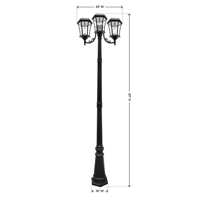 Outdoor Solar Store | Victorian Bulb Solar Lamp Post - Triple