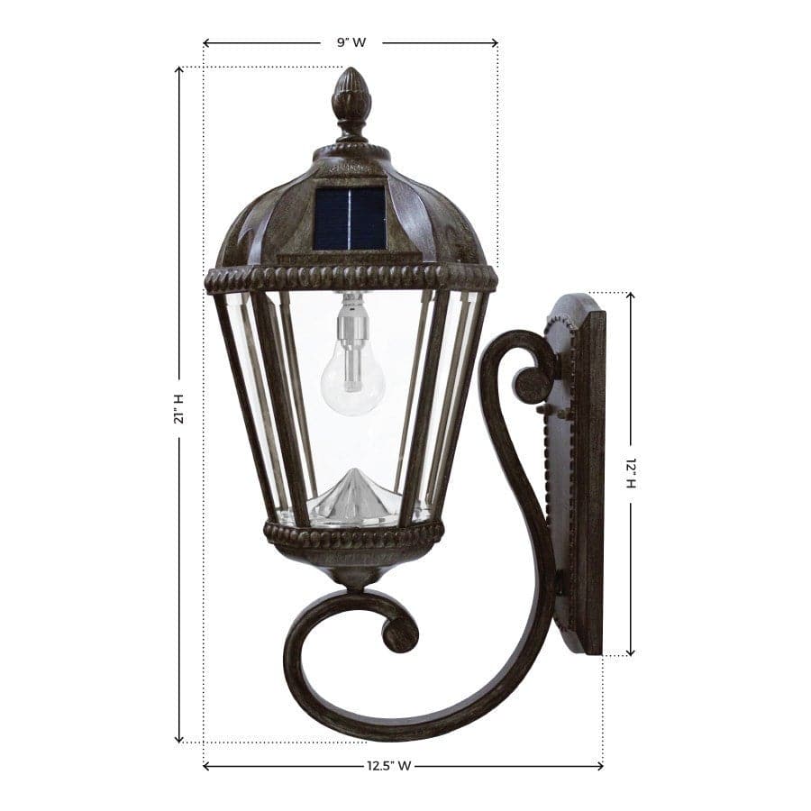 Royal Solar Lamp Wall Mount Weathered Bronze