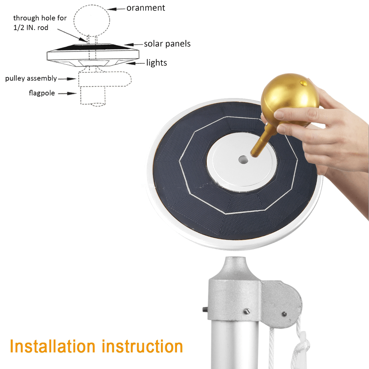 Professional Solar Disk Flag Light